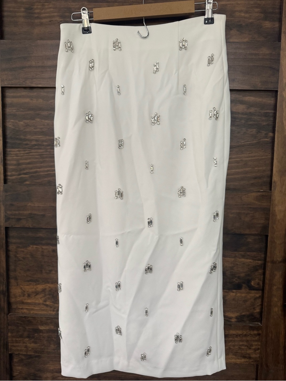 Antonio Melani Elegant Embellished White Pencil Skirt size 6